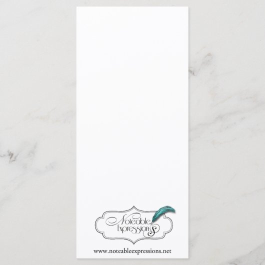 Nautisch anker op Navy bruiloft Menu (Achterkant)