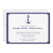 Nautisch anker op Navy bruiloft uitnodiging