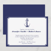 Nautisch anker op Navy bruiloft uitnodiging (Voorkant / Achterkant)