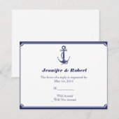 Nautisch anker op Navy Response Kaart (Voorkant / Achterkant)