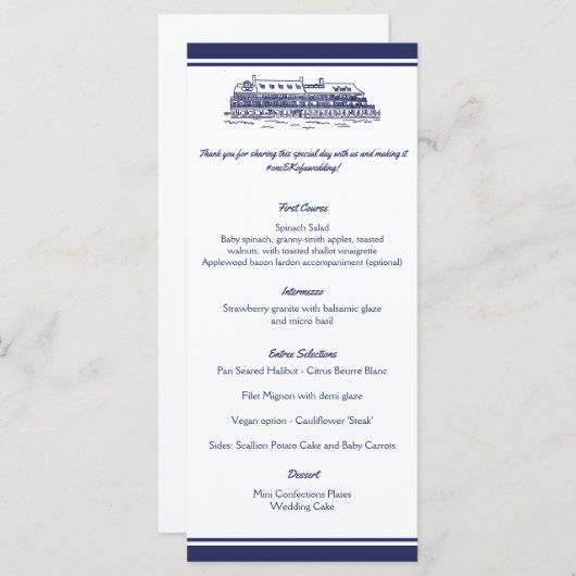Nautisch anker op Navy Wedding Menu v7 voor JRoy (Voorkant / Achterkant)