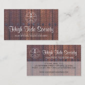 Nautisch anker op  Rustisch hout Visitekaartje (Voorkant / Achterkant)