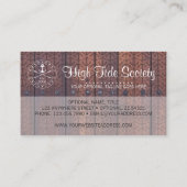 Nautisch anker op  Rustisch hout Visitekaartje (Achterkant)