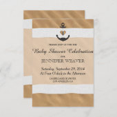 Nautisch anker op strand zand en wit lint kaart (Voorkant / Achterkant)