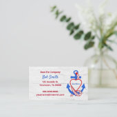 Nautisch anker op witgewassen hout visitekaartje (Staand voorkant)