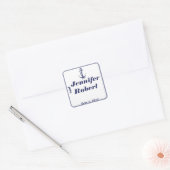 Nautisch anker op zeesleepzegel vierkante sticker (Envelop)