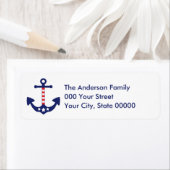 Nautisch Anker Patriottische Sterren & Strepen Etiket (Insitu)