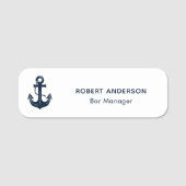 Nautisch Anker Personeel Gepersonaliseerd Naamplaatje (Voorkant)