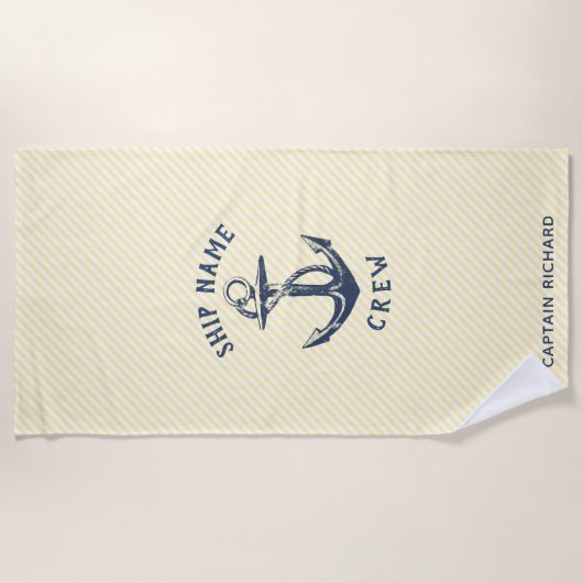 nautisch anker | persoonlijke scheepsbemanning strandlaken (Voorkant)