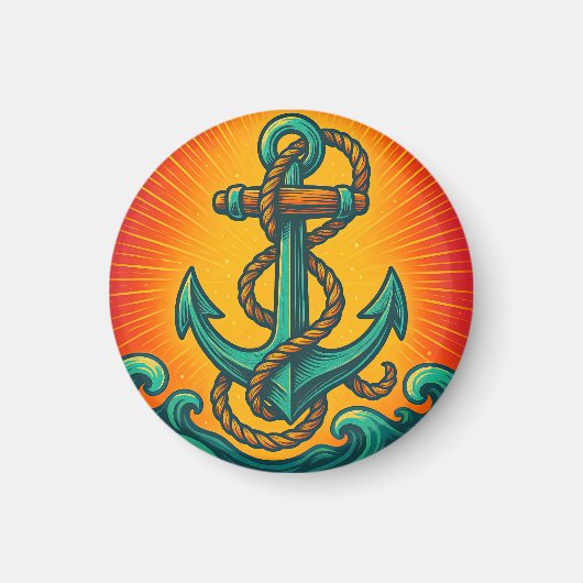 Nautisch anker Pop Art Magneet (Voorkant)