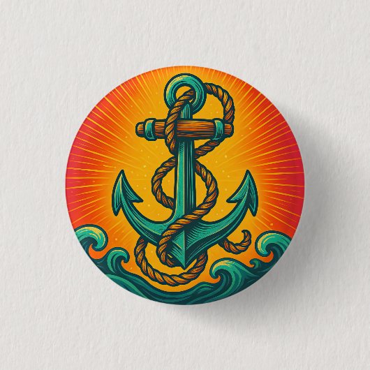 Nautisch anker Pop Art Ronde Button 3,2 Cm (Voorkant)