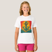 Nautisch anker Pop Art T-shirt (Voorkant volledig)