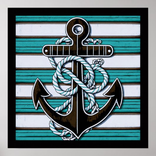 Nautisch anker poster (Voorkant)