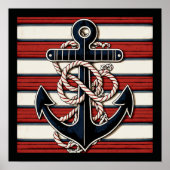 Nautisch anker poster (Voorkant)