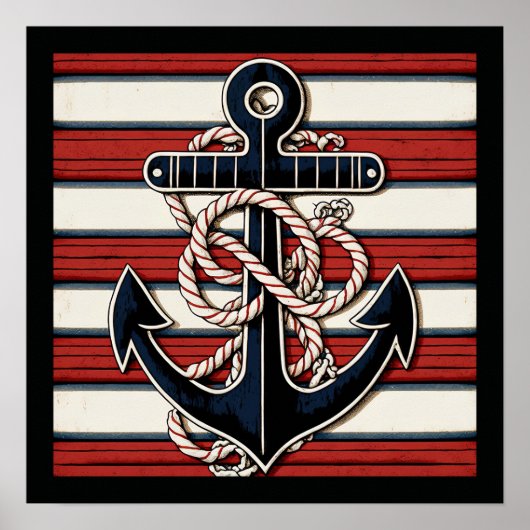Nautisch anker poster (Voorkant)
