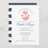 Nautisch anker repetitie diner kaart (Voorkant / Achterkant)