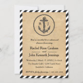  nautisch anker - repetitie diner uitnodigen kaart (Voorkant)