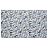Nautisch anker roer blauwe witte streep zigzag stof (Fat Quarter)