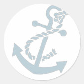 Nautisch anker ronde sticker (Voorkant)