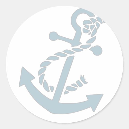 Nautisch anker ronde sticker (Voorkant)
