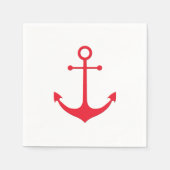 Nautisch anker rood en wit eenvoudig minimalistisc servet (Voorkant)