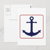 Nautisch anker - Rood wit en blauw Briefkaart (Voorkant / Achterkant)