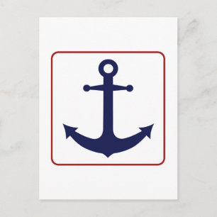 Nautisch anker - Rood wit en blauw Briefkaart