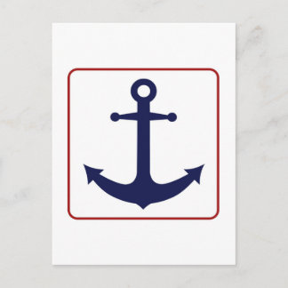 Nautisch anker - Rood wit en blauw Briefkaart