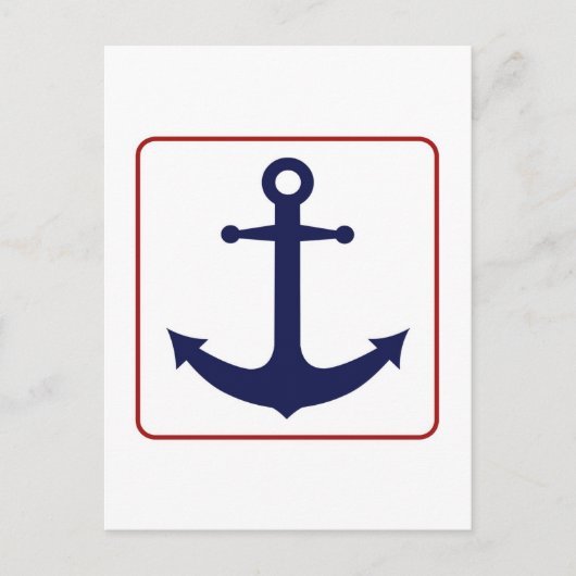 Nautisch anker - Rood wit en blauw Briefkaart (Voorkant)