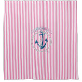 Nautisch Anker, Rope, Sailing, Stripes, Modern Douchegordijn (Voorkant)