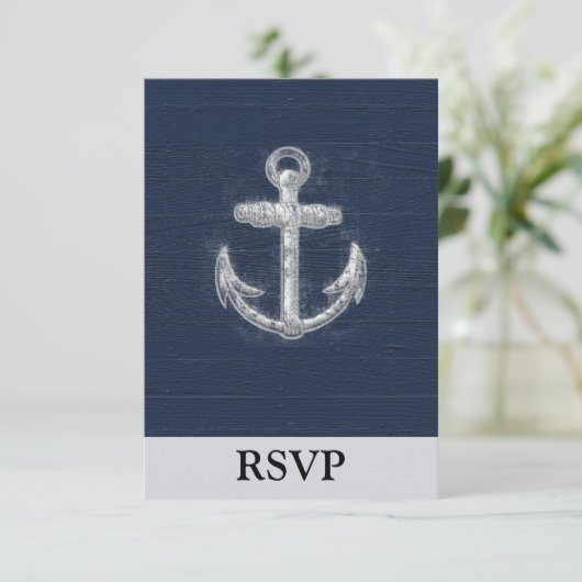  Nautisch Anker RSVP Kaartje (Staand voorkant)