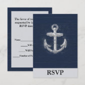  Nautisch Anker RSVP Kaartje (Voorkant / Achterkant)