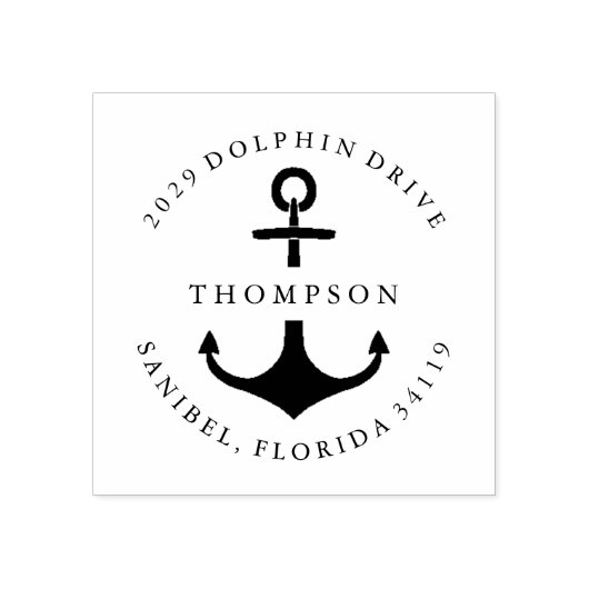 Nautisch anker rubberstempel (Afrduk)