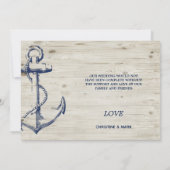 Nautisch Anker Rustiek Hout Foto Bedankkaart (Achterkant)