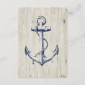 Nautisch Anker Rustiek Houten Huwelijksdetail Informatiekaartje (Achterkant)