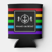 Nautisch Anker Seahorse Jouw naam of Bootneon Blikjeskoeler (Voorkant)