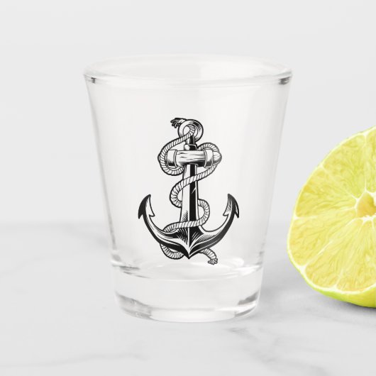 Nautisch anker shot glas (Voorkant)