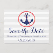 Nautisch anker Sla de datum op Aankondigingskaart (Voorkant)