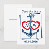Nautisch anker sparen de briefkaarten van de Datum (Voorkant / Achterkant)
