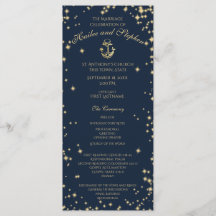 Nautisch Anker Sterrenhemel Marine Blauw en Goud