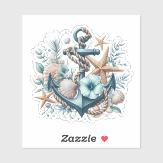 Nautisch anker sticker (Vel)