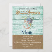 Nautisch Anker Strand Bruids Douche Uitnodiging (Voorkant)