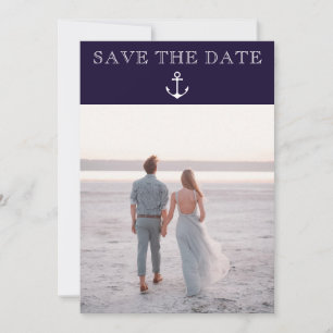 Nautisch anker strand bruiloft foto Sla de datum o Save The Date