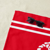 Nautisch anker strand huis familienaam rood strandlaken (In situ)