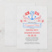 Nautisch anker  strand verlovingsfeest kaart (Voorkant / Achterkant)