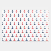 Nautisch anker, Stripes en zeilboot Inpakpapier Vel (Voorkant)