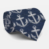 Nautisch Anker Stropdas (Opgerold)