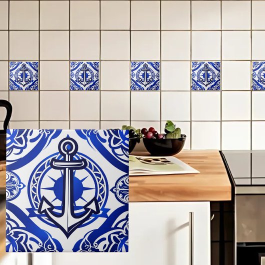 Nautisch anker tegeltje