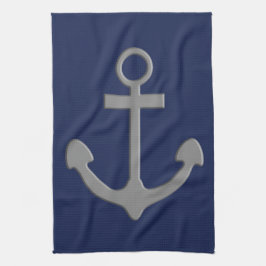 Nautisch anker theedoek
