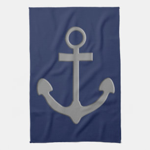 Nautisch anker theedoek